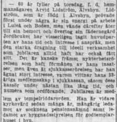 Lidström Arvid Älvsbyn 60 år 20 Sept 1938 NK