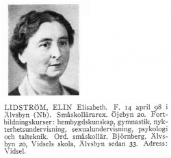 Lidström Elin 18980414 Från Svenskt Porträttarkiv b
