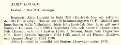 Lindahl Albin Från Boken Svensk Familjekalender Tryckt 1945