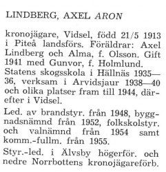 Lindberg Axel Aron Älvsby Landskommun 1957