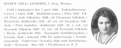 Lindberg-Berg Hildur 19050407 Från Svenskt Porträttarkiv