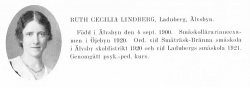 Lindberg Ruth 19000904 Från Svenskt Porträttarkiv
