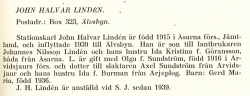 Lindén John Halvar Från Boken Svensk Familjekalender Tryckt 1945