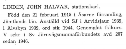Linden John Halvar Från boken Sveriges Järnvägsstationer tryckt 1949
