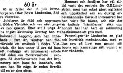 Lindström Olov Edvin Södra Vistträsk 60 år 14   Juli 1959 NK