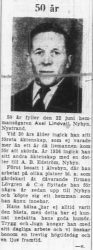 Lindvall Axel Nybyn 50 år 22 Juni 1951 NK