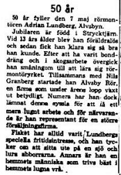 Lundberg Adrian Älvsbyn 50 år 7 Maj 1958 NK
