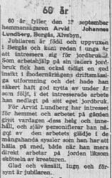 Lundberg Arvid Johannes Bergås Älvsbyn 60 år 18 Sept 1957 Nk