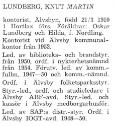 Lundberg Knut Martin Älvsby Köping 1957