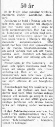 Lundberg Nancy Manjärv 50 år 13 April 1964 PT