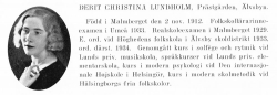 Lundholm Berit 19121102 Från Svenskt Porträttarkiv