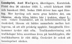 Lundqvist Axel Holger Korsträsk Från boken Motorismen och dess män tryckt 1950