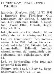 Lundström Frans Otto Palmer Älvsby Köping 1957