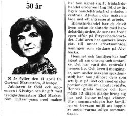 Markström Gertrud Älvsbyn 50 år 10 April 1975 PT