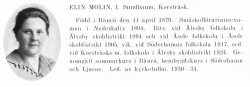 Molin-Sundbaum Elin 18790411 Från Svenskt Porträttarkiv