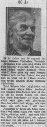 Nilsson Alma Vistheden Vistträsk 80 år 24 Aug 1957 Nk