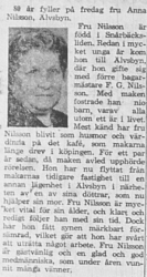 Nilsson Anna Älvsbyn 80 år 2 April 1964 NSD