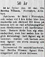 Nilsson Bertha Älvsbyn 50 år 16 dec 1953 NK