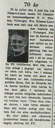 Nilsson-Lund Ida Vitberget 70 år 1juni 1953 PT