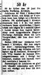 Norberg Carin Älvsbyn 50 år 19 Juni 1953 NK
