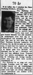 Norberg Ester Övra byn Älvsbyn 70 år 2 Okt 1965 PT