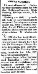 Norberg Gösta Älvsbyn död 9 Jan 1975 PT