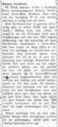 Nordlund Helmer Övrabyn död 13 Feb 1961 NK