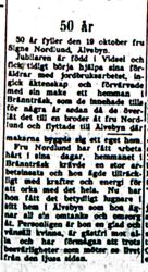 Nordlund Signe Älvsbyn 50 år 19 okt 1953 NK