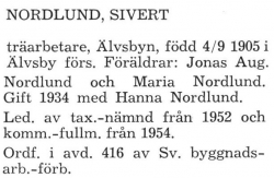 Nordlund Sivert Älvsby Köping 1957