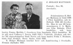 Noren Valborg & Mattson Holger & Maine Från Svenskt Porträttarkiv
