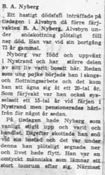 Nyberg Bror Albin Älvsbyn död 21 Dec 1966 NK