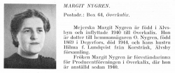 Nygren Margit 19090711- Från Svenskt Porträttarkiv