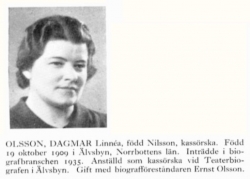 Olsson Dagmar 19091019 Från Svenskt Porträttarkiv