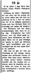 Palmgren Johan Wiktor Älvsbyn 70 år 27 Sept 1949 PT