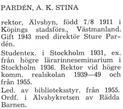 Pardén Stina Älvsby Köping 1957