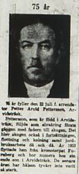 Persson Petter Arvid Arvidsträsk 75 år 21 juli 1966 NK