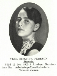 Persson Vera 19051213 Från Svenskt Porträttarkiv