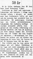 Rehnberg Axel Långträsk Vidsel 50 år 21 Juni 1965 PT