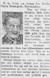 Rosengren Hulda Korsträskbyn 75 år 28 Mars 1964 NSD