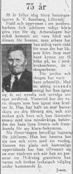 Sandberg August Verner Lillträsk 75 år 15 Jan 1957 PT