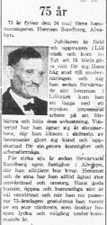 Sandberg Herman Älvsbyn 75 år 22 Maj 1965 PT
