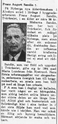Sandin Frans August Tväråsel död 17 Mars 1965 PT