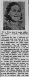 Sandström Signe Augusta Älvsbyn 60 år 12 Mars 1958 NK
