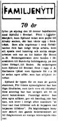 Sjölund Axel Bredsel 70 år 6 Aug 1941 PT