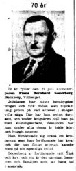 Söderberg Frans Vitberget 70 år 20 Juli 1960 NK