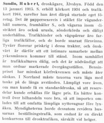 Sundin Hubert Älvsbyn Från boken Motorismen och dess män tryckt 1950