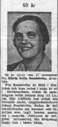 Sundström Märta Älvsbyn 50 år 16 Nov 1955 Nk