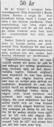 Sundvall Nils Korsträsk 50 år 30 Nov 1956 PT