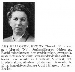 Åhs-Hällgren Henny 19021117 Från Svenskt Porträttarkiv