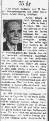 Öberg Arvid Älvsbyn 75 år 18 Jan 1965 PT